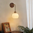 DecorBites™ Copper Adjustable LED Wall Light - Modern Nordic Design, Pull Chain Switch, White Glass
