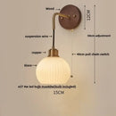 DecorBites™ Copper Adjustable LED Wall Light - Modern Nordic Design, Pull Chain Switch, White Glass