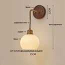 DecorBites™ Copper Adjustable LED Wall Light - Modern Nordic Design, Pull Chain Switch, White Glass