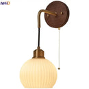 DecorBites™ Copper Adjustable LED Wall Light - Modern Nordic Design, Pull Chain Switch, White Glass