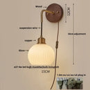 DecorBites™ Copper Adjustable LED Wall Light - Modern Nordic Design, Pull Chain Switch, White Glass