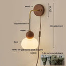 DecorBites™ Copper Adjustable LED Wall Light - Modern Nordic Design, Pull Chain Switch, White Glass