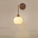 DecorBites™ Copper Adjustable LED Wall Light - Modern Nordic Design, Pull Chain Switch, White Glass