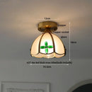 Modern nordic gold glass flower led ceiling lights for bedroom