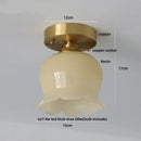 Modern nordic gold glass flower led ceiling lights for bedroom