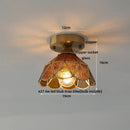 Modern nordic gold glass flower led ceiling lights for bedroom