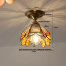 Modern nordic gold glass flower led ceiling lights for bedroom