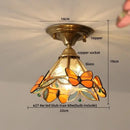 Modern nordic gold glass flower led ceiling lights for bedroom