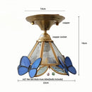 Modern nordic gold glass flower led ceiling lights for bedroom