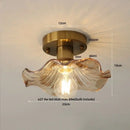 Modern nordic gold glass flower led ceiling lights for bedroom
