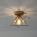 Modern nordic gold glass flower led ceiling lights for bedroom