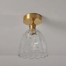 Modern nordic gold glass flower led ceiling lights for bedroom