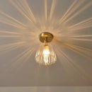 Modern nordic gold glass flower led ceiling lights for bedroom