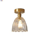 Modern nordic gold glass flower led ceiling lights for bedroom