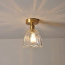 Modern nordic gold glass flower led ceiling lights for bedroom