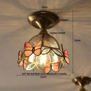Modern nordic gold glass flower led ceiling lights for bedroom
