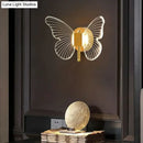 Modern nordic gold led butterfly wall lamp for bedroom
