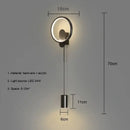 Modern nordic gold led wall light bedroom circular sconce