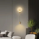 Modern nordic gold led wall light bedroom circular sconce