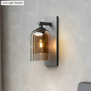 Modern nordic grey finish glass dome wall lamp corridor sconce