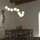 Modern nordic led pendant lamp gold and white dining room chandelier