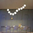 Modern nordic led pendant lamp gold and white dining room chandelier