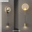 Modern nordic led wall lamp bedroom sconce in black & gold