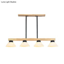 Modern nordic linear wood hanging light dining room gold & black