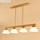 Modern nordic linear wood hanging light dining room gold & black