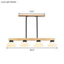 Modern nordic linear wood hanging light dining room gold & black