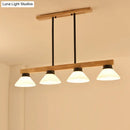 Modern nordic linear wood hanging light dining room gold & black