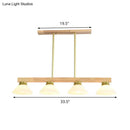 Modern nordic linear wood hanging light dining room gold & black