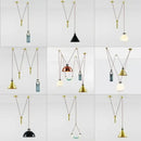 Modern nordic multi color glass chandelier dining room pendant light