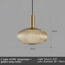 Modern nordic ribbed glass led pendant lights for dining room