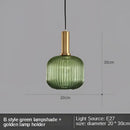 Modern nordic ribbed glass led pendant lights for dining room