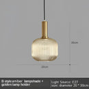 Modern nordic ribbed glass led pendant lights for dining room