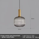 Modern nordic ribbed glass led pendant lights for dining room