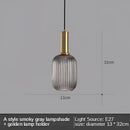 Modern nordic ribbed glass led pendant lights for dining room