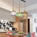 Modern nordic ribbed glass led pendant lights for dining room