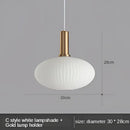 Modern nordic ribbed glass led pendant lights for dining room