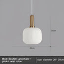 Modern nordic ribbed glass led pendant lights for dining room