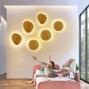 Modern nordic round eclipse wooden wall lamp for bedroom bedroom