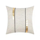 Modern off-white and gold black stripe jaquard cushion cover living room