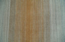 Modern Ombre 8x10 Hand Made Silver, Blue, Gold and Beige Scandinavian Blended Wool Flatwoven Area Rug | KE13