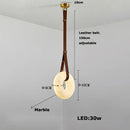 Modern opal glass ring marble chandelier living room pendant light