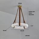 Modern opal glass ring marble chandelier living room pendant light