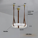 Modern opal glass ring marble chandelier living room pendant light