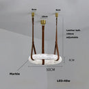 Modern opal glass ring marble chandelier living room pendant light