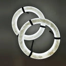 Modern opal glass ring marble chandelier living room pendant light
