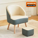 Modern orange & cream leather single sofa chair living room